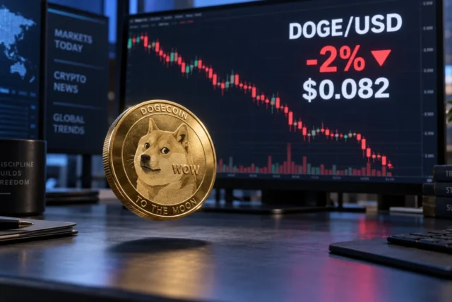Dogecoin dips below $0.083 as weak ETF demand and bearish positioning limit recovery